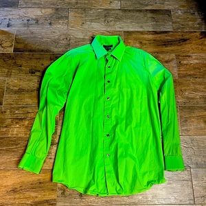 Bright green mens dress shirt